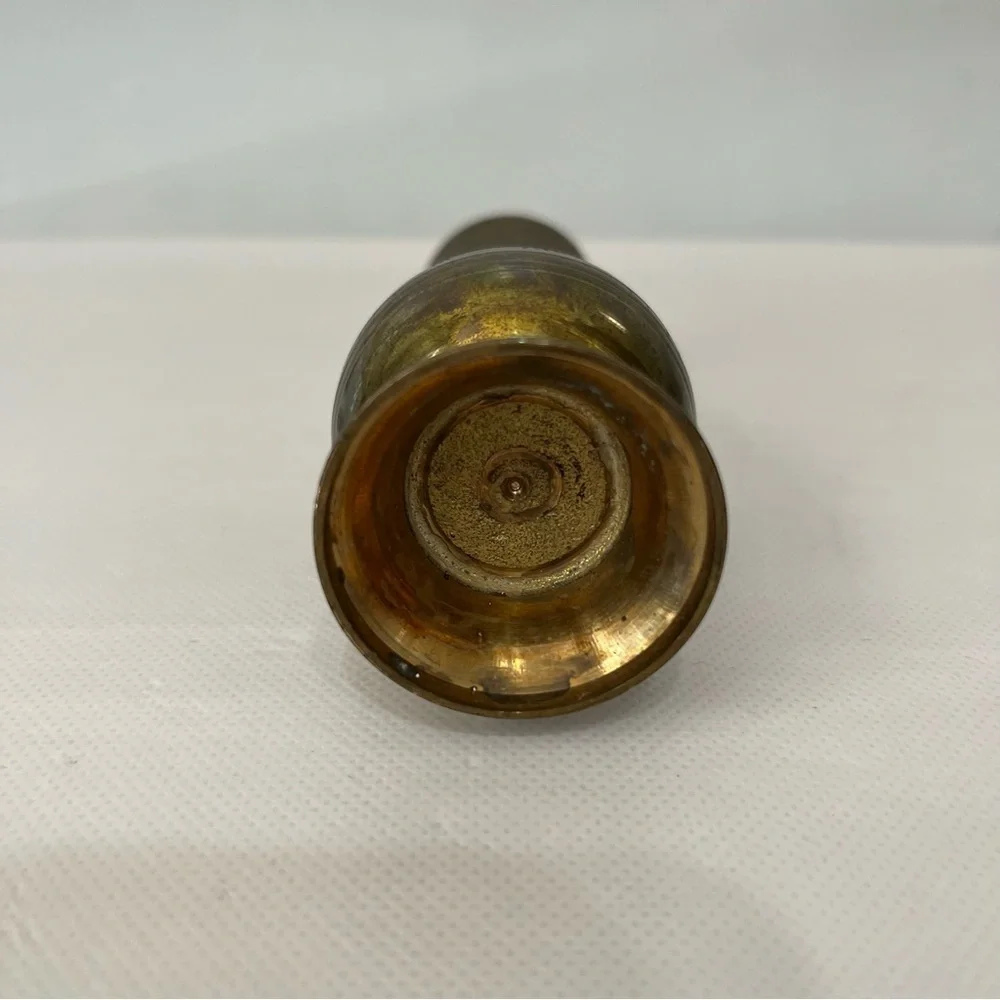 Vintage Etched Brass Mini Bud Vase